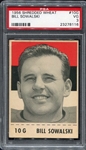 1956 CFL Shredded Wheat #10G Bill Sowalkski Ottawa PSA 3
