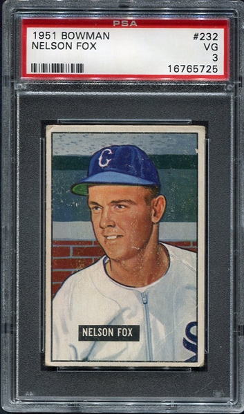 1951 Bowman #232 Nelson Fox PSA 3