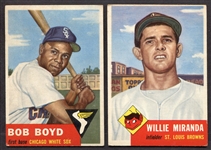 1953 Topps High Number SPs #257 Boyd & #278 Miranda