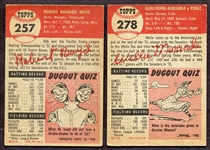 1953 Topps High Number SP's #257 Boyd & #278 Miranda