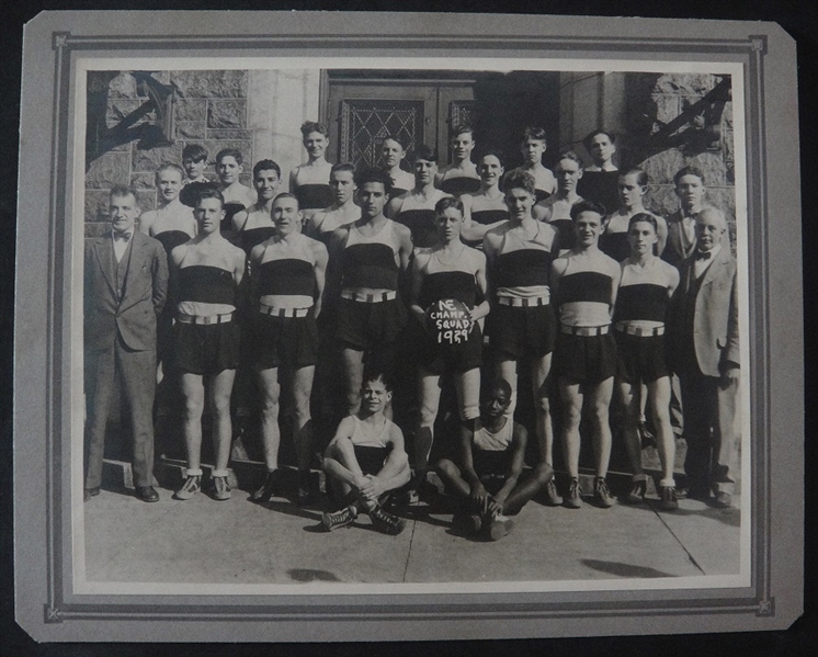 1929 Basketball Cabinet Photo of NE Champ. Squad 