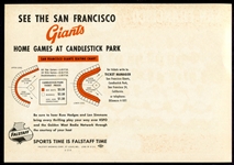 1961 San Francisco Giants Falstaff Beer Team Photo Premium Lot of 2