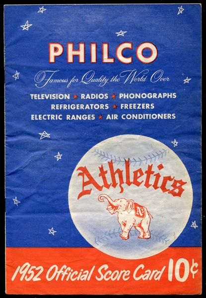 1952 Philadelphia As Scorecard
