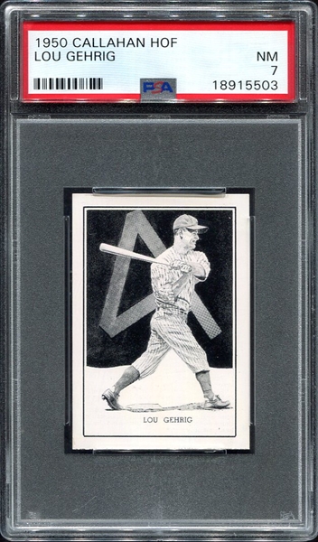 1950 Callahan HOF Lou Gehrig PSA 7