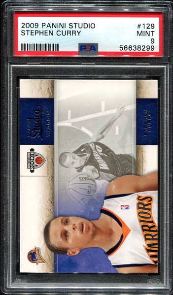 2009 Panini Studio #129 Stephen Curry Rookie Card PSA 9