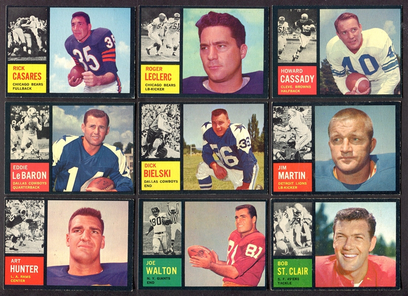 1962 Topps Lot of 10 Different