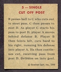1948 Bowman Basketball #5 Single Cut Off Post
