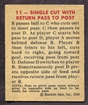 1948 Bowman Basketball #11 Single Cut With Return Pass to Post