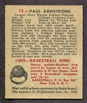 1948 Bowman Basketball #13 Paul Armstrong Fort Wayne Zollner Pistons