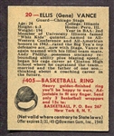 1948 Bowman Basketball #20 Ellis Vance Chicago Stags