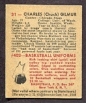 1948 Bowman Basketball #31 Charles Gilmur Chicago Stags