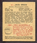 1948 Bowman Basketball #51 Jack Dwan Minneapolis Lakers
