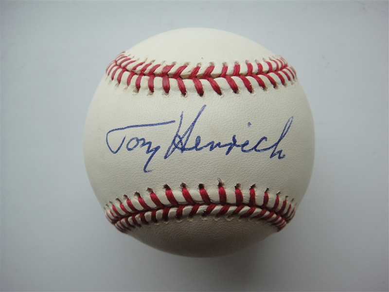 Tommy Henrich Signed Bobby Brown OALB