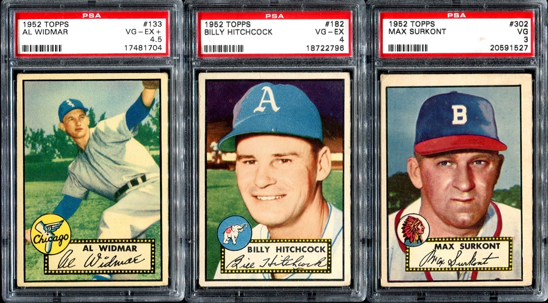 1952 Topps Lot of 3 PSA Graded