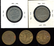 2 Cracker Jack & 3 Other Presidents Coins