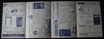 1937 San Diego Padres Score Card w/Ted Williams