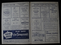 1937 San Diego Padres Score Card w/Ted Williams