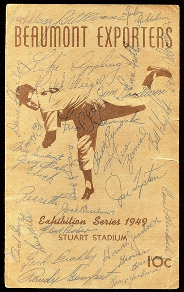 1949 Beaumont Exporters Scorecard vs. Chicago White Sox w/29 Autographs