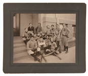 Harvard Military School Baseball Team 1906 Players IDd on Back!