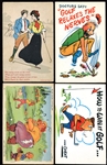 4 Golf Theme Postcards