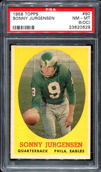 1958 Topps #90 Sonny Jurgensen PSA 8OC