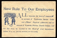 1910 Baseball Satire Postcard