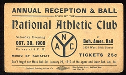 1909 National Athletic Club Ticket