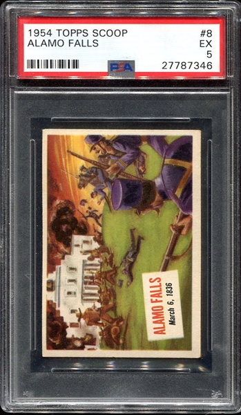 1954 Topps Scoop #8 The Alamo Falls PSA 5