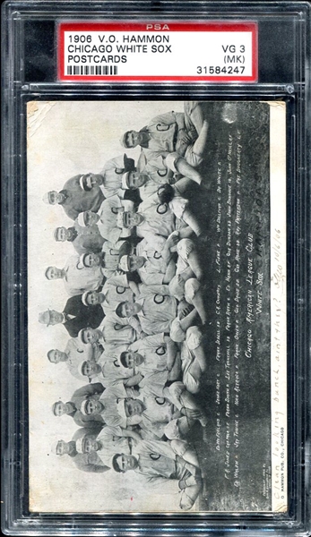 1906 V. O. Hammond Chicago White Sox Postcard PSA 3MK