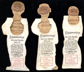 1890's J. L. Prescott Enameline College Colors Die-cut Dolls