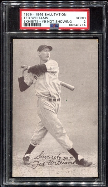 1939-46 Salutations Exhibits Ted Williams PSA 2