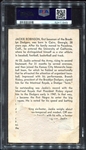 1948 Old Gold Jackie Robinson Postcard Kneeling in Dugout PSA 1