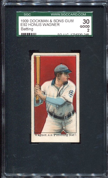 E92 Dockman & Sons Wagner Batting SGC 30