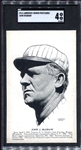 1914 Lawrence Semon John McGraw Postcard SGC 4