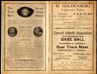 1905 Cornell vs. Columbia Scorecard w/Eddie Collins