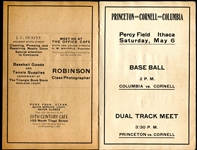 1905 Cornell vs. Columbia Scorecard w/Eddie Collins