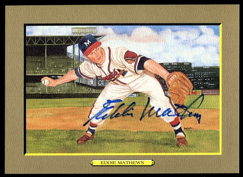 1988 Perez-Steele Great Moments Eddie Mathews Signed
