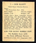 1948 Bowman #1 Bob Elliott Boston Braves
