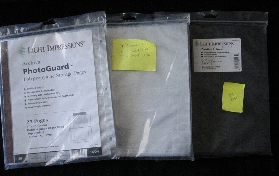 Light Impressions Photo Guard Pages New In Bag 90+ Pages Asst Sizes