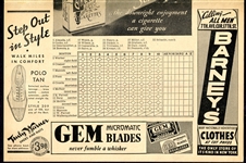 1936 New York Yankees Score Card w/Joe DiMaggio