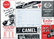 1942 Philadelphia Athletics vs New York Yankees Score Card