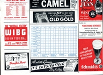 1942 Philadelphia Athletics vs New York Yankees Score Card