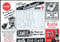 1943 Philadelphia Athletics vs Cleveland Score Card