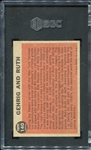 1962 Topps #140 Gehrig and Ruth SGC 6.5