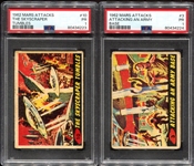 1964 Mars Attacks A & BC #3 and #10 PSA 1's