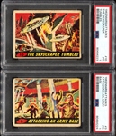 1964 Mars Attacks A & BC #3 and #10 PSA 1's
