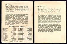 1952 Num Num Cleveland Indians 6 Different