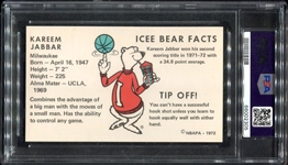 1972 Icee Bear Kareem Abdul-Jabbar PSA 8