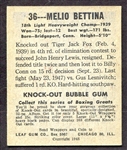 1948 Leaf Boxing #36 Melio Bettina
