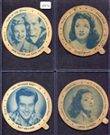 1946 Dixie Lids Large 3 1/2 4 Actor/Actresses